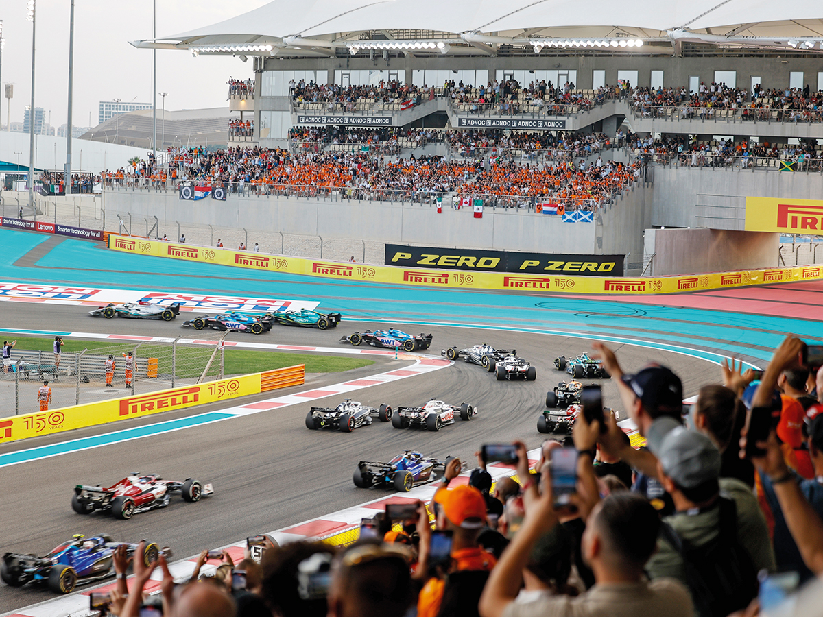 Formula 1 racing at Yas Marina Circuit